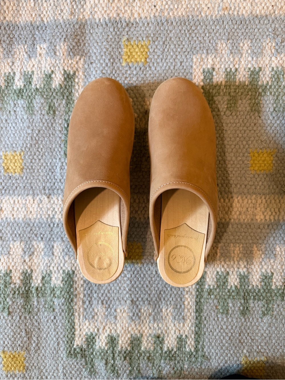 No. 6 Camel Suede Slip-On Mules